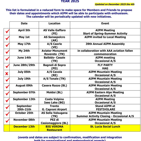 Association Activity Program 2025